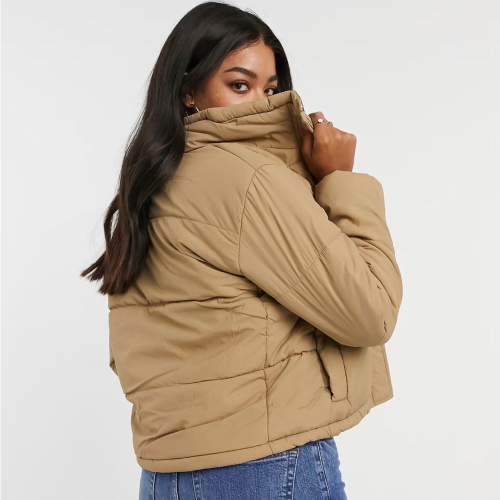 Women’s Tan Quilted Puffer Jacket - ASOS